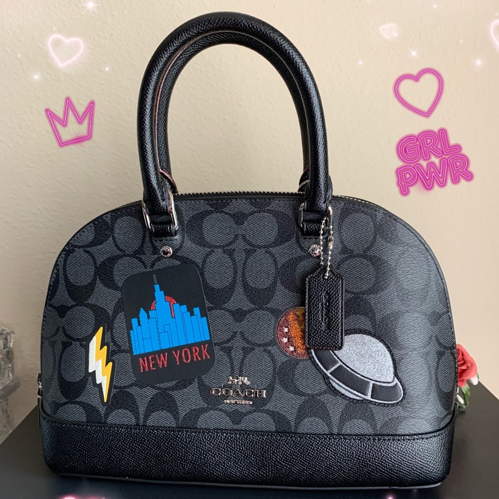 COACH mini sierra SATCHEL 🔥black &grey ‼️